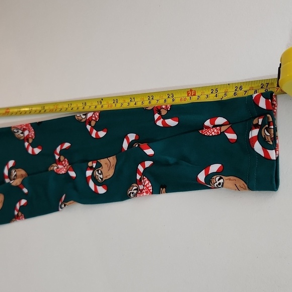 Gold Metal Leggings Womens size M juniors Sloth Christmas - Picture 7 of 8